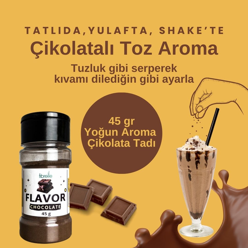 Fibrelle Flavor Çikolata Aromalı Toz Aroma 45 g