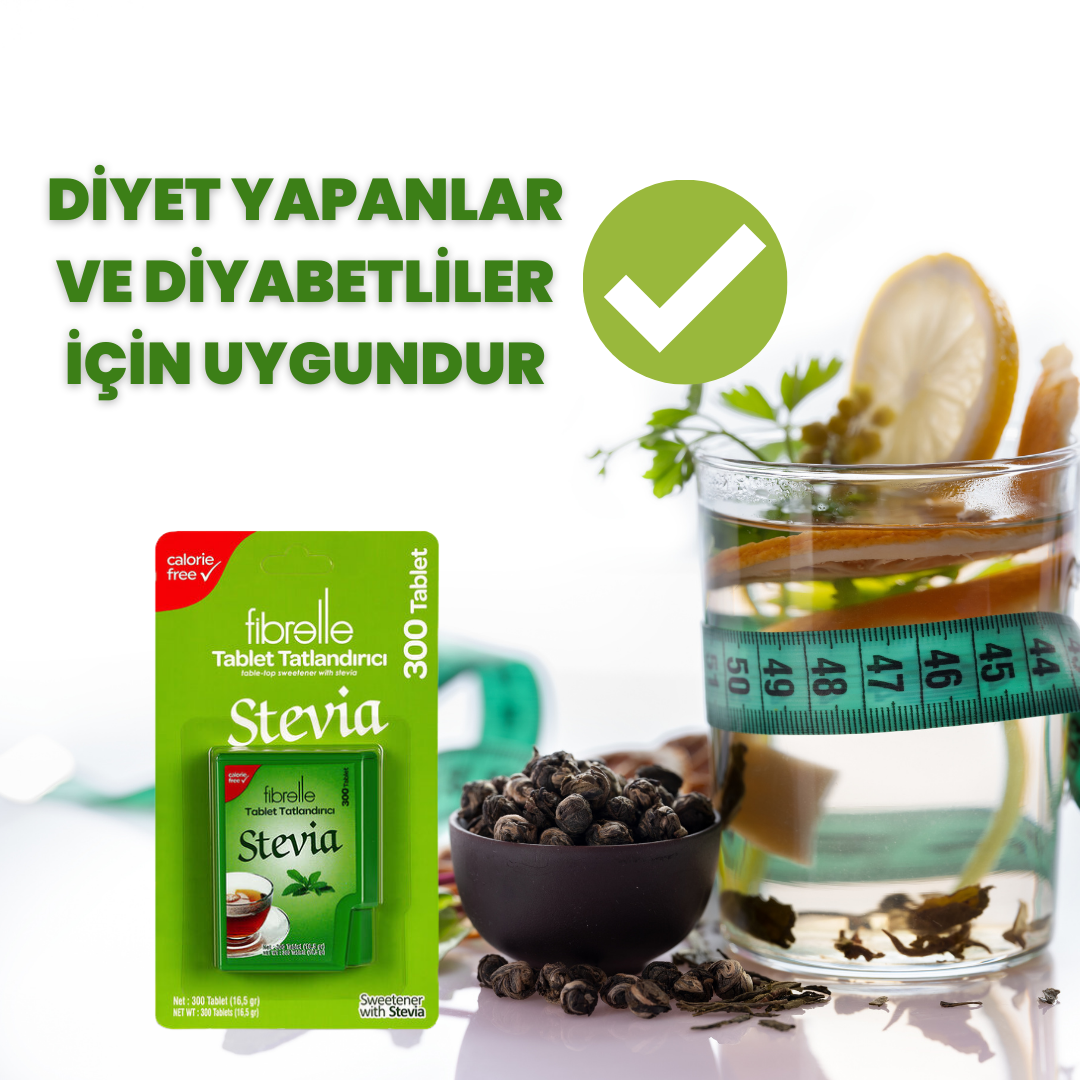 Fibrelle Cep Boy Stevialı Tablet Tatlandırıcı (300' lü)