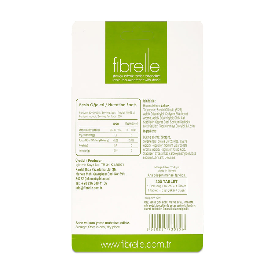 Fibrelle Stevialı Tablet Tatlandırıcı (300' lü)