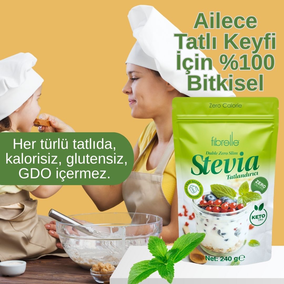 Fibrelle Duble Zero Slim Stevia Tatlandırıcı 240 g