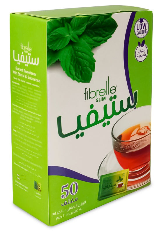 Fibrelle Slim Sachet with Sucralose and Stevia (2 g) 50 Pcs Sachet İn Boc 100 g/Box
