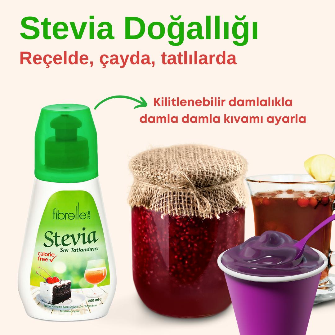 Fibrelle Zero, Stevialı Sıvı Tatlandırıcı (200 ml.)
