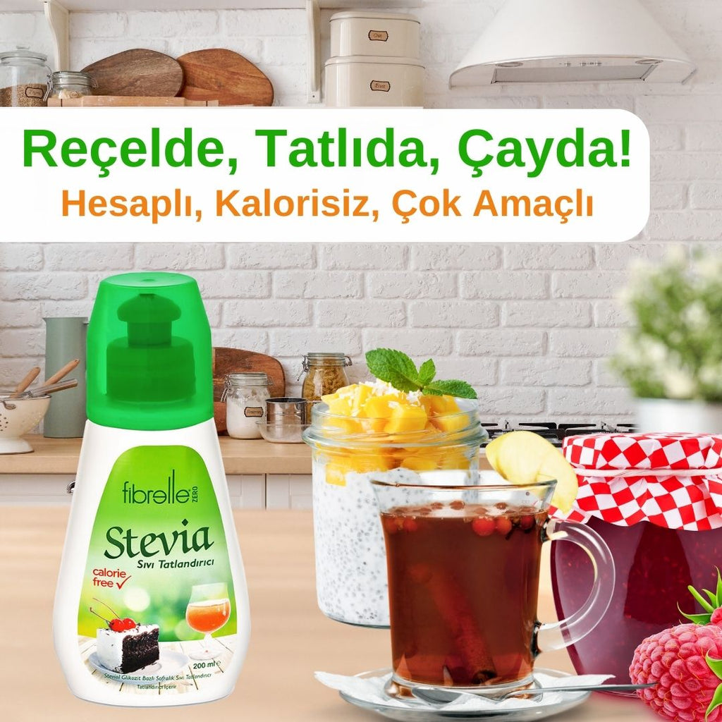 Fibrelle Zero, Stevialı Sıvı Tatlandırıcı (200 ml.)