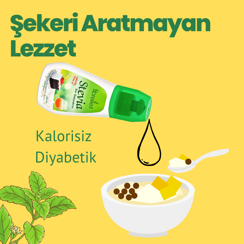 Fibrelle Zero, Stevialı Sıvı Tatlandırıcı (200 ml.)