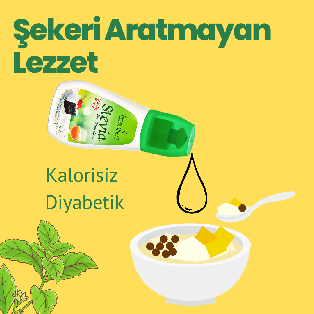 Fibrelle Zero, Stevialı Sıvı Tatlandırıcı (200 ml.)