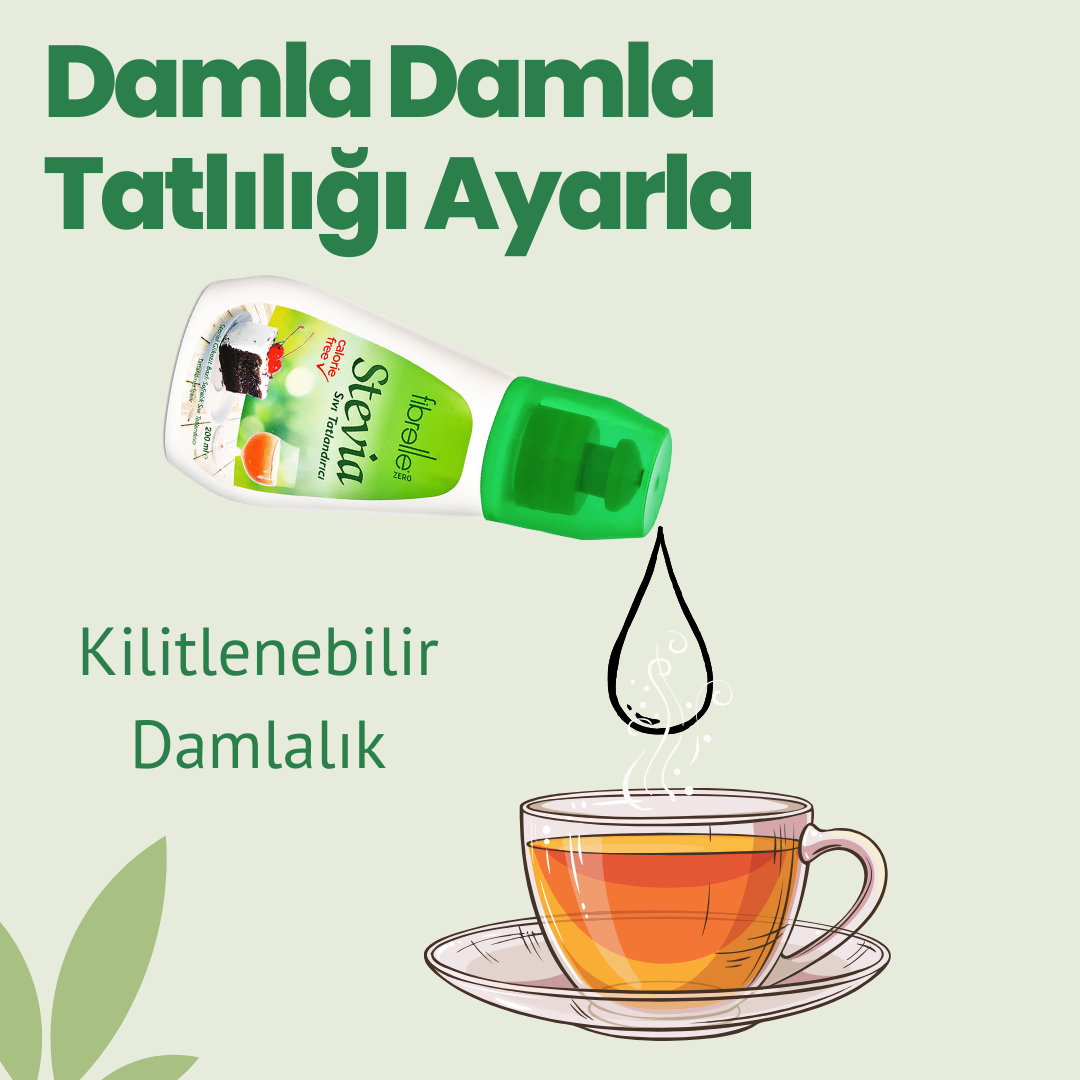 Fibrelle Zero, Stevialı Sıvı Tatlandırıcı (200 ml.)