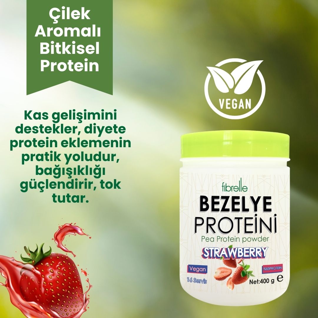 Fibrelle Bezelye Protein Çilek Aromalı 400 g