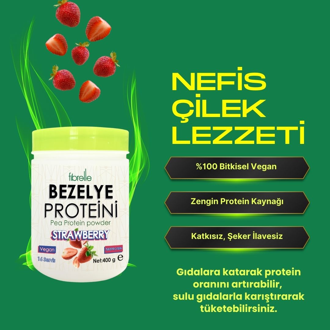 Fibrelle Bezelye Protein Çilek Aromalı 400 g