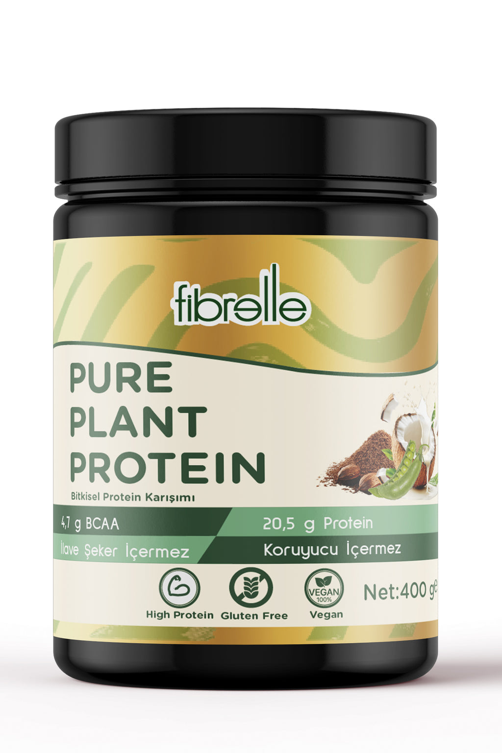 Fibrelle Pure Plant Protein – Bitkisel Protein Karışımı (400 g)