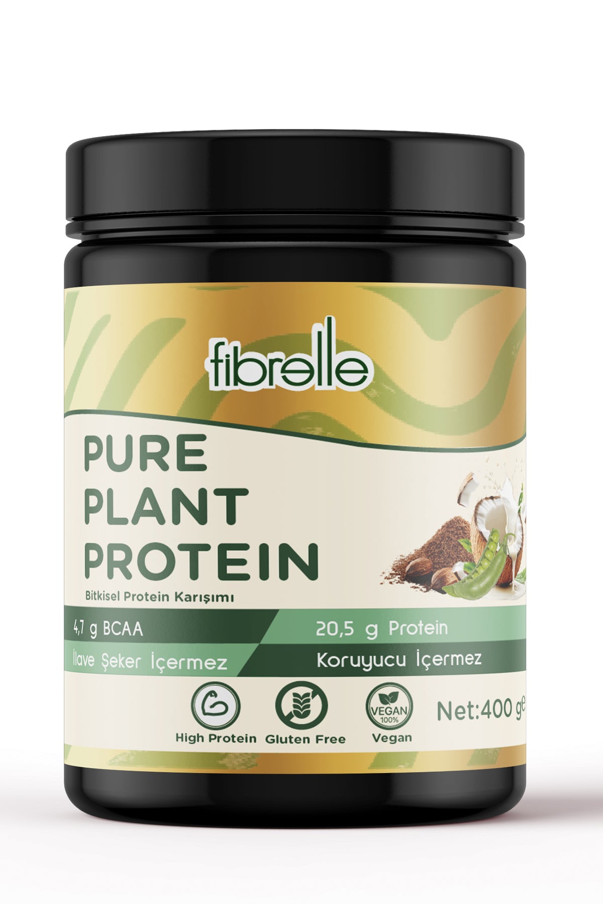 Fibrelle Pure Plant Protein – Bitkisel Protein Karışımı (400 g)