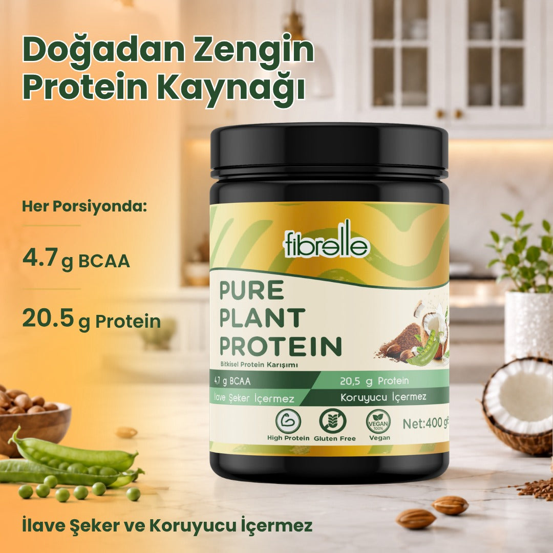 Fibrelle Pure Plant Protein – Bitkisel Protein Karışımı (400 g)