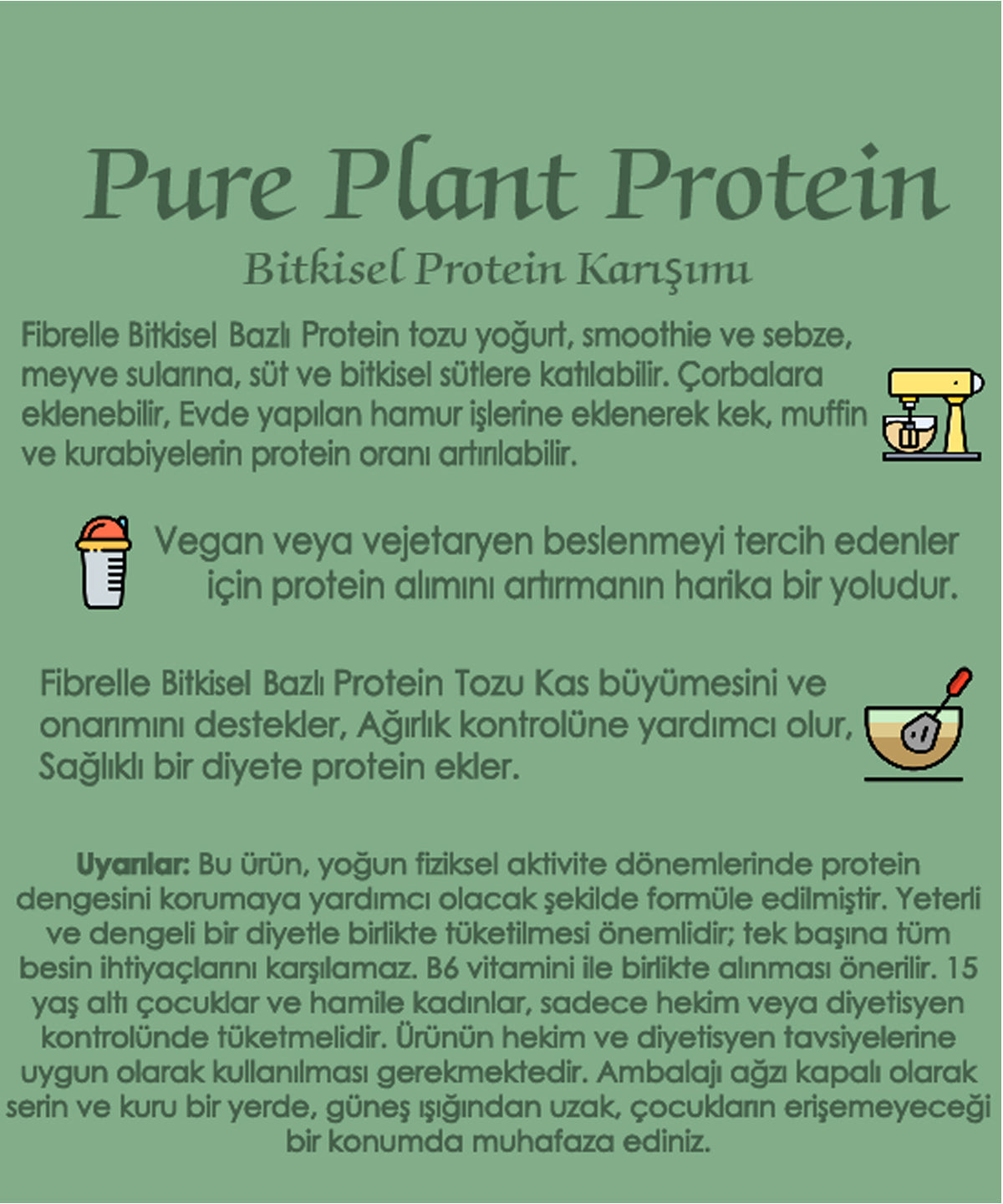 Fibrelle Pure Plant Protein – Bitkisel Protein Karışımı (400 g)