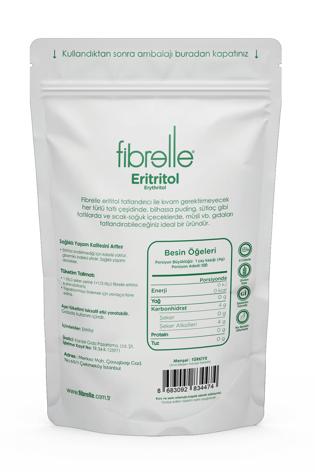 Fibrelle Eritritol (400 g. Doypak)