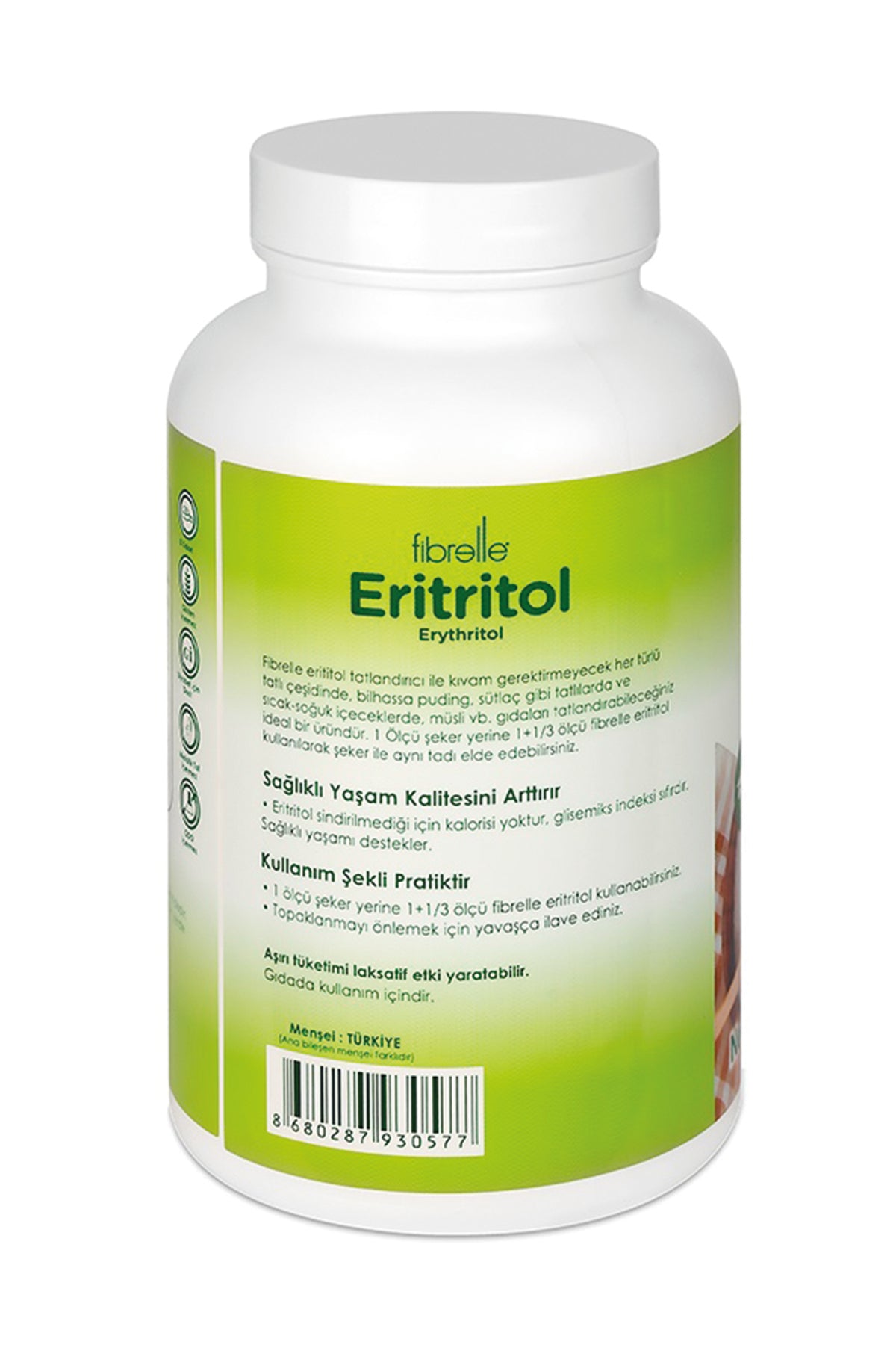 Fibrelle Eritritol Tatlandırıcı (400 g. şişe)