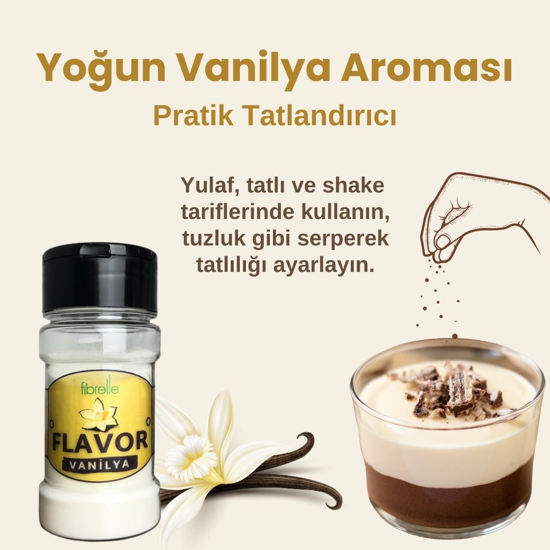 Fibrelle Flavor Vanilya Aromalı Toz Aroma 45 g