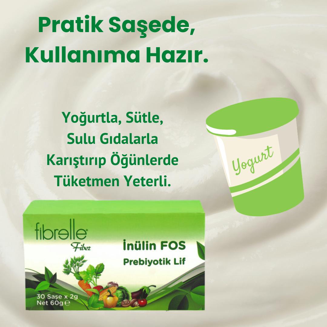 Fibrelle Doğal Prebiyotik Lif & İnulin Fos (Hindiba Lifi 30 Saşe x 2 g.) 60 g.
