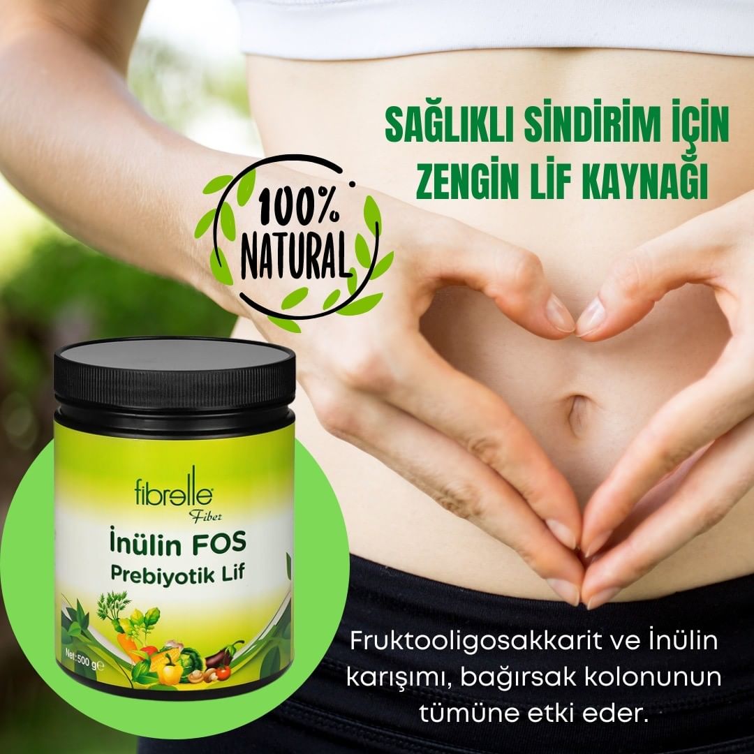 Fibrelle Doğal Prebiyotik Lif & İnulin Fos (Katkısız Hindiba Lifi) 500 g.