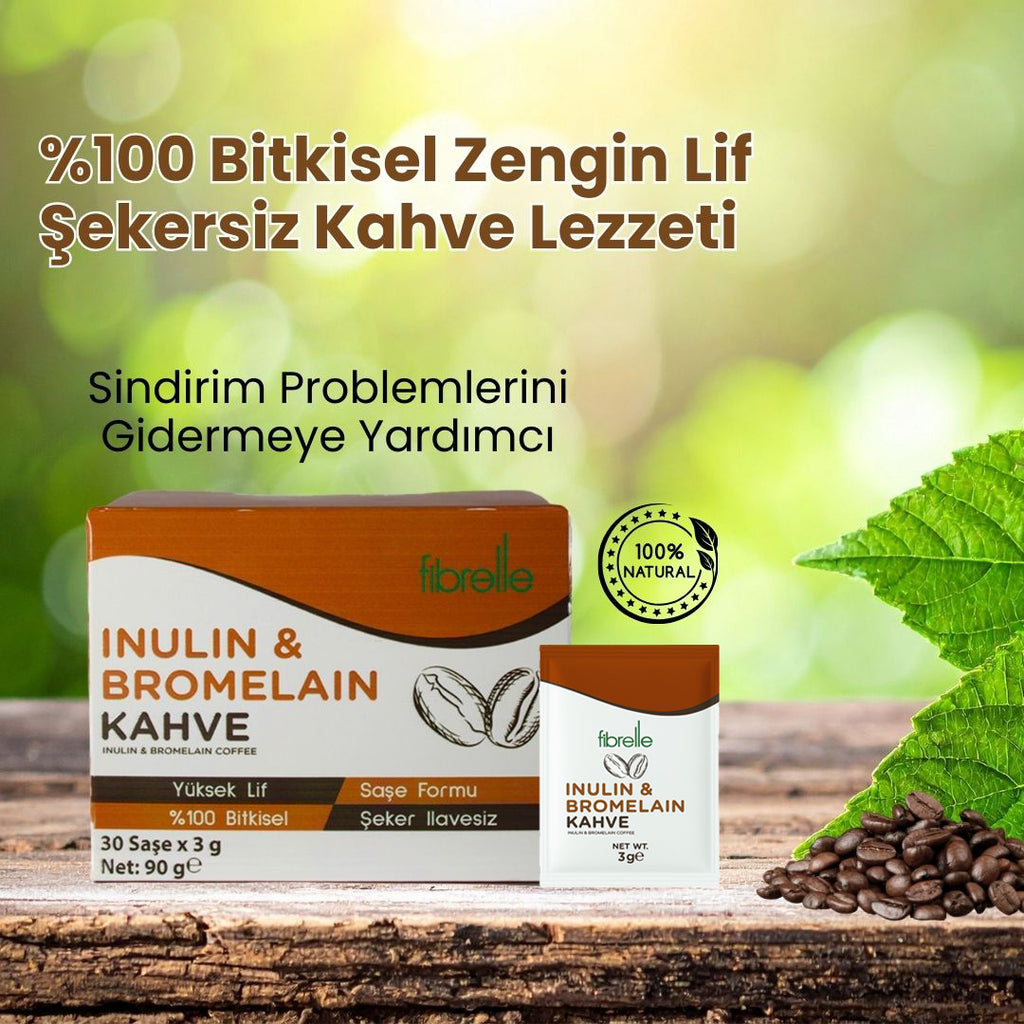 Fibrelle İnülin & Bromelain Detox Kahve (30 Saşe x 3 g.) 90 g.
