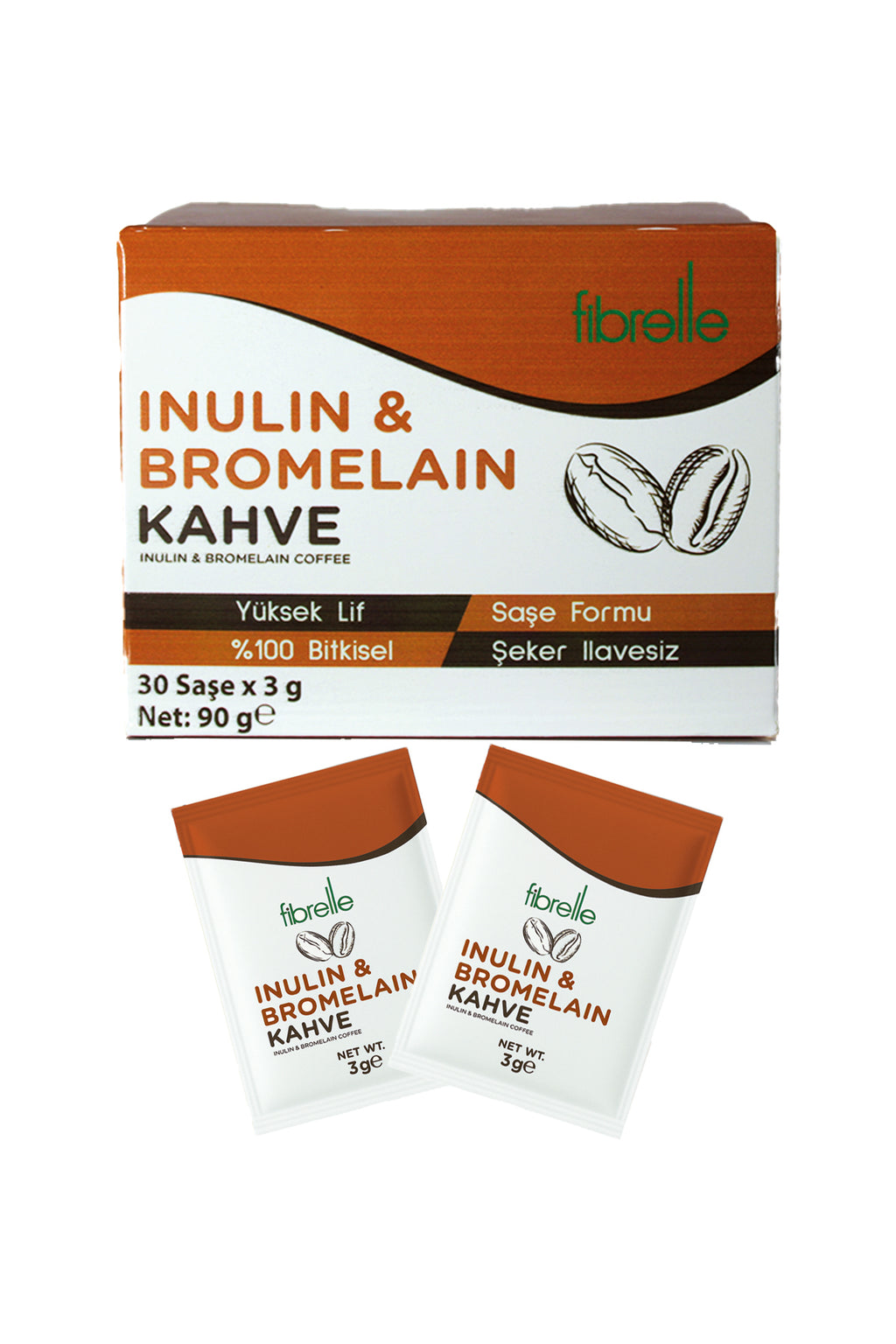 Fibrelle İnülin & Bromelain Detox Kahve (30 Saşe x 3 g.) 90 g.