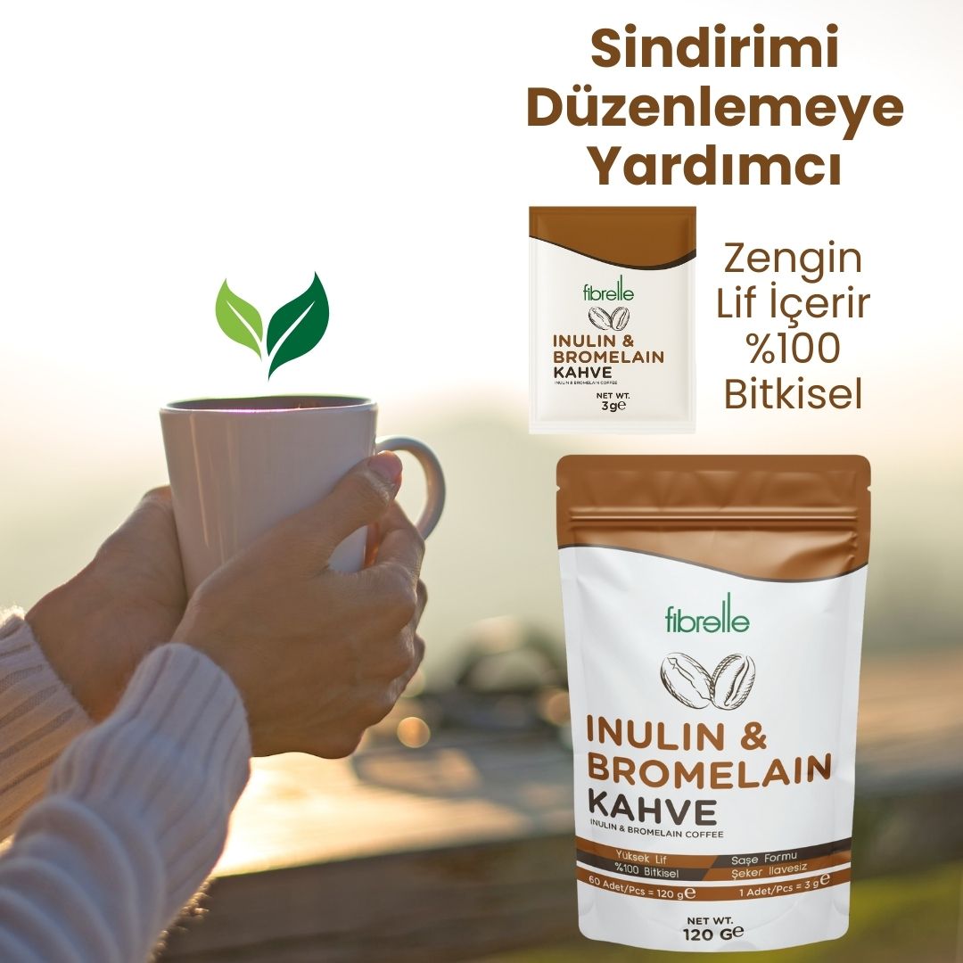 Fibrelle İnülin & Bromelain Detox Kahve 180 g. (60 Saşe x 3 g.)