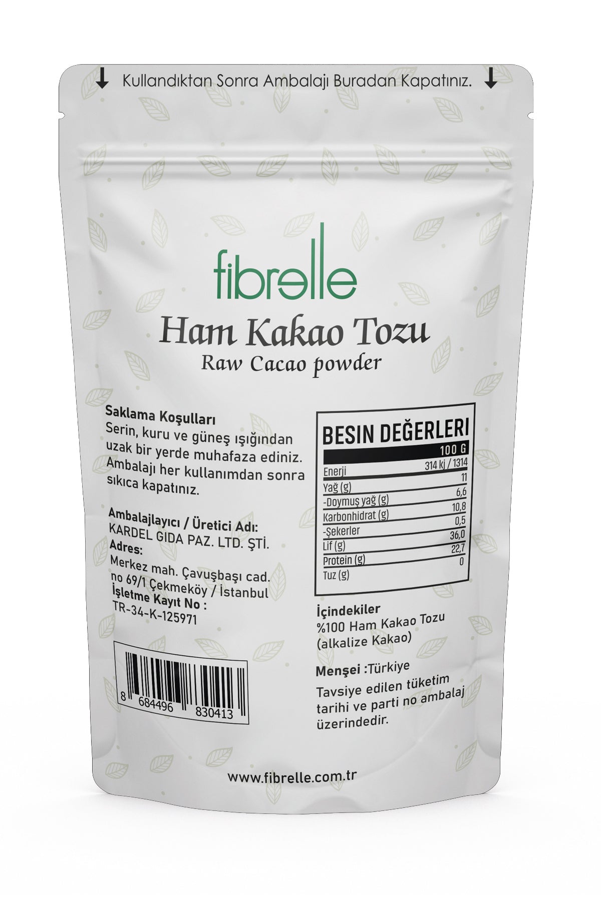 Fibrelle Ham Kakao ( Raw Cacao Powder ) 150 g