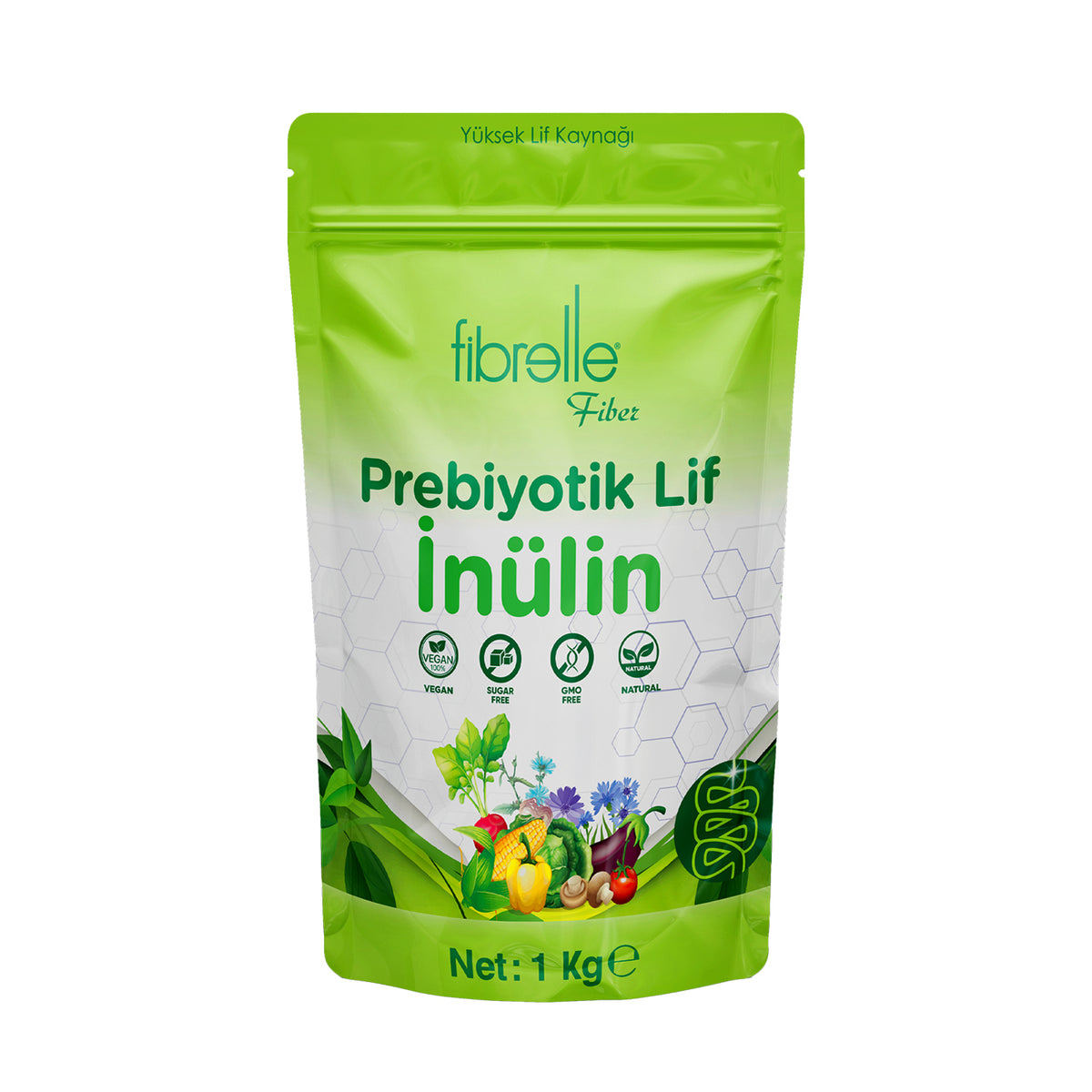 Fibrelle Doğal Prebiyotik Lif & İnulin (Katkısız Hindiba Lifi) 1 kg.