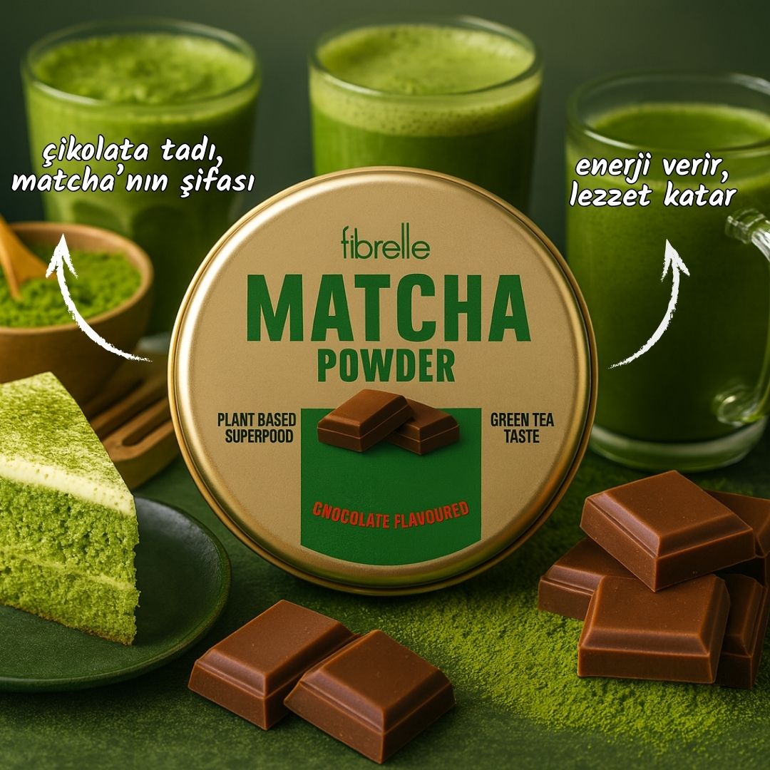 Fibrelle Çikolata Aromalı Artizan Saf Matcha Tozu 25 g. (Artisan Chocolate Pure Matcha Powder)