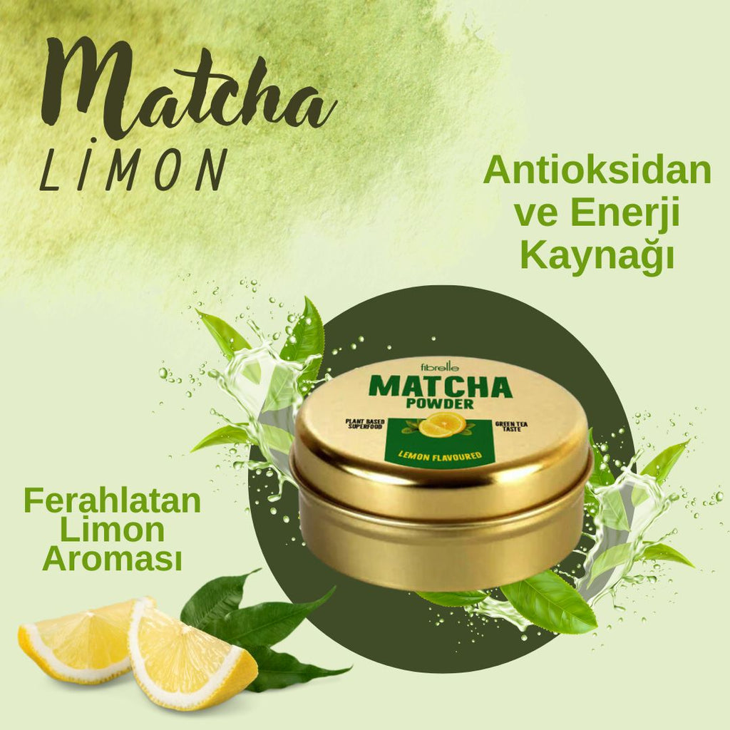 Fibrelle Limon Aromalı Artizan Saf Matcha Tozu 25 g. (Artisan Lemon Pure Matcha Powder)
