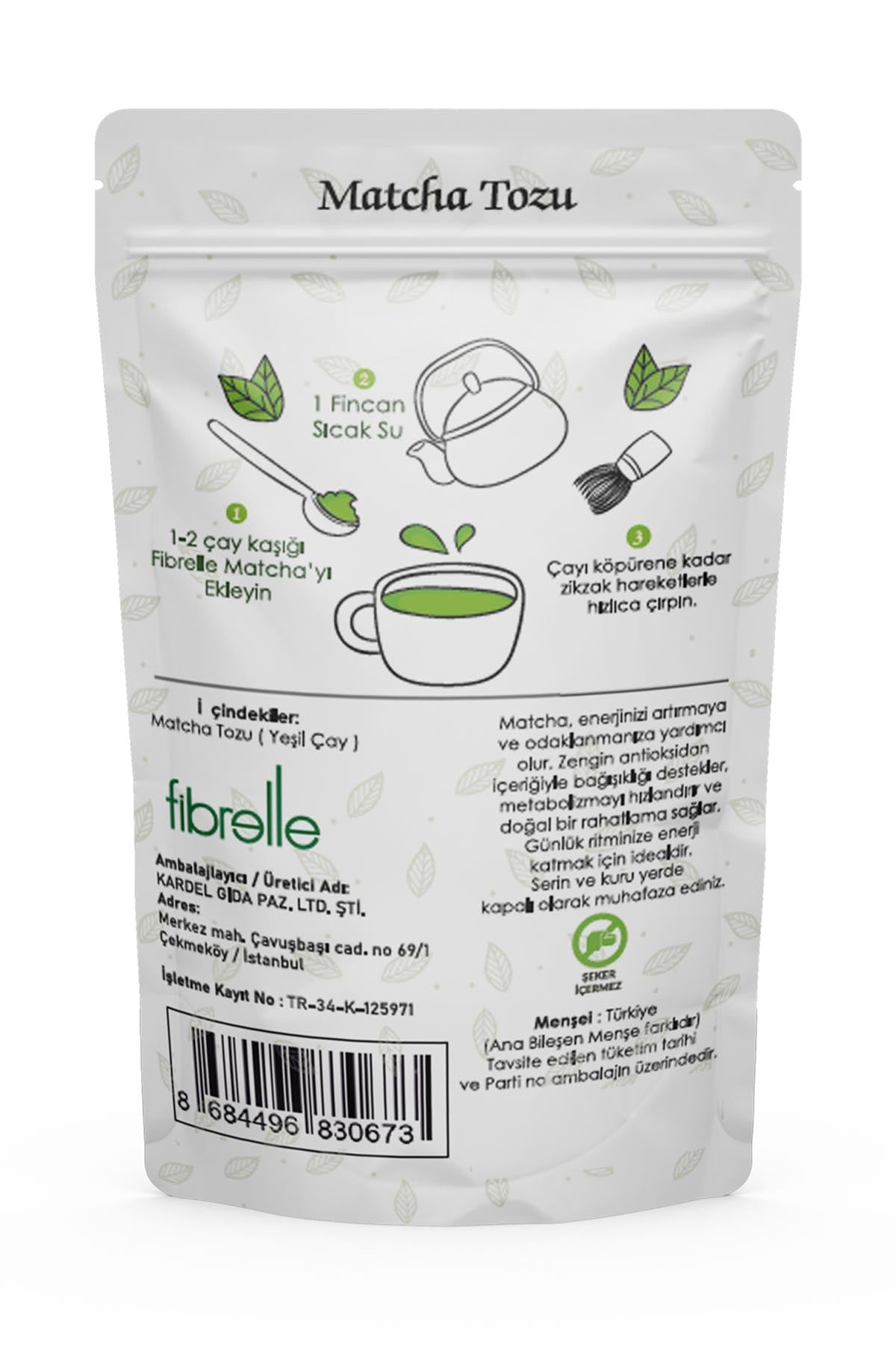 Fibrelle Saf Matcha Tozu 100 g. (Pure Matcha Powder)