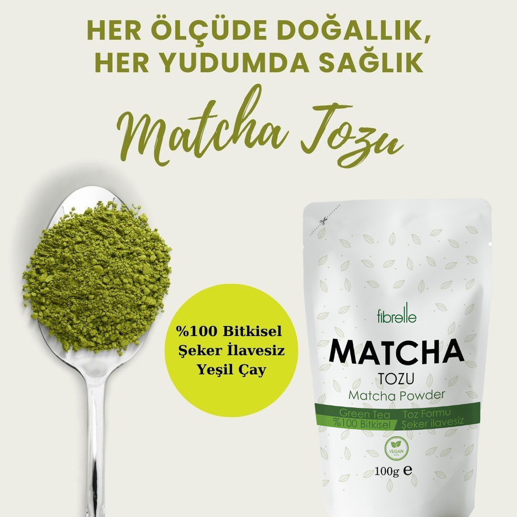 Fibrelle Saf Matcha Tozu 100 g. (Pure Matcha Powder)