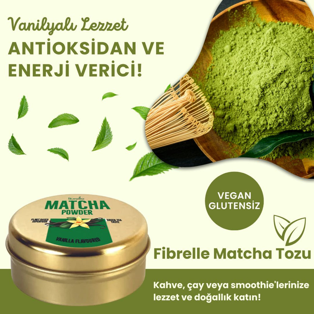 Fibrelle Vanilya Aromalı Artizan Saf Matcha Tozu 25 g. (Artisan Vanilla Pure Matcha Powder)