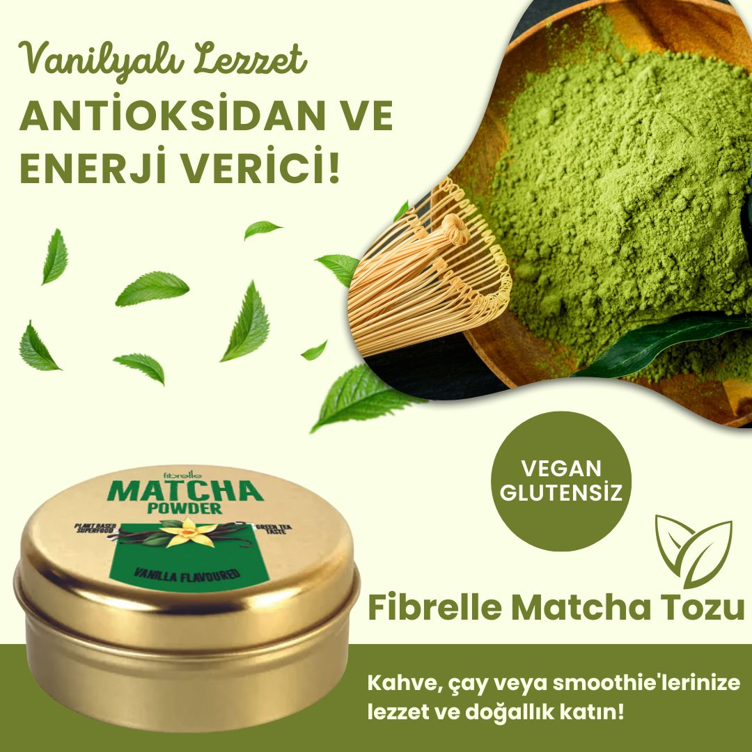 Fibrelle Vanilya Aromalı Artizan Saf Matcha Tozu 25 g. (Artisan Vanilla Pure Matcha Powder)
