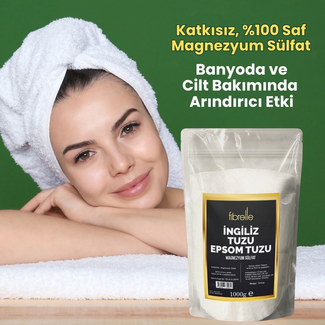Fibrelle İngiliz Tuzu (Epsom Tuzu) Katkısız 1 Kg