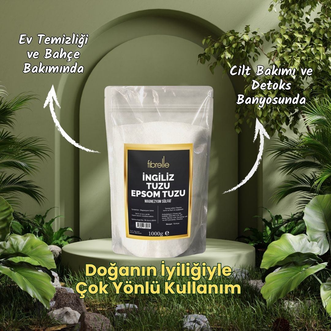 Fibrelle İngiliz Tuzu (Epsom Tuzu) Katkısız 1 Kg