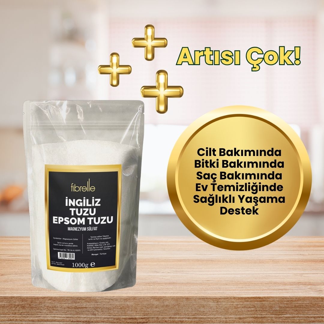 Fibrelle İngiliz Tuzu (Epsom Tuzu) Katkısız 1 Kg