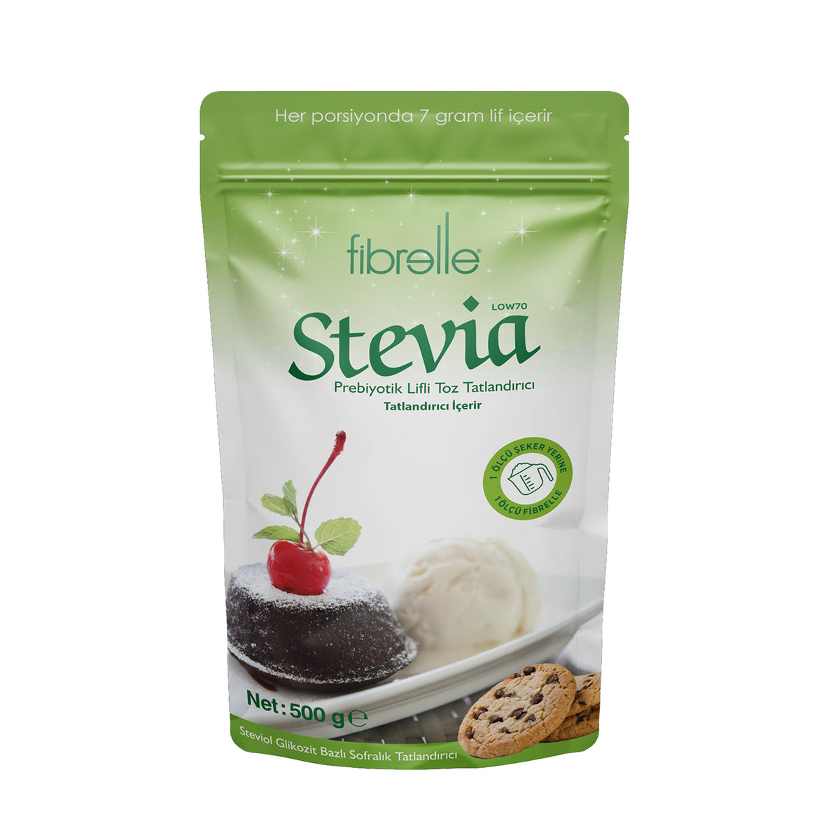 Fibrelle Prebiyotik Lifli Steviyalı Toz Tatlandırıcı LOW70 (500 gr )
