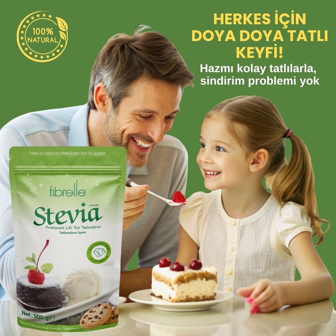 Fibrelle Prebiyotik Lifli Steviyalı Toz Tatlandırıcı LOW70 (500 gr )