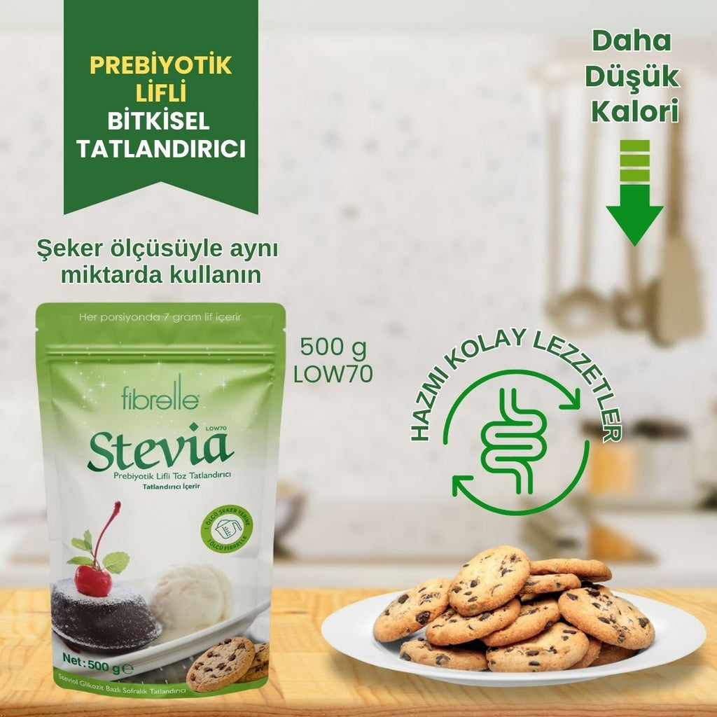 Fibrelle Prebiyotik Lifli Steviyalı Toz Tatlandırıcı LOW70 (500 gr )
