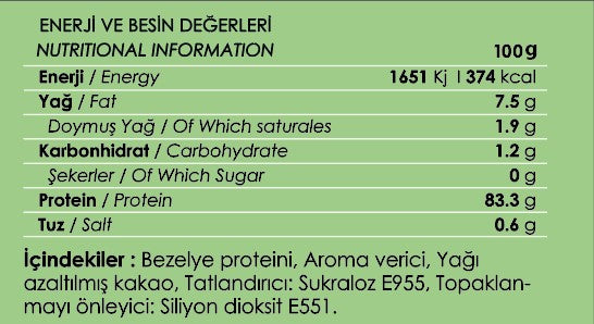 Fibrelle Bezelye Protein Çikolata Aromalı 400 g