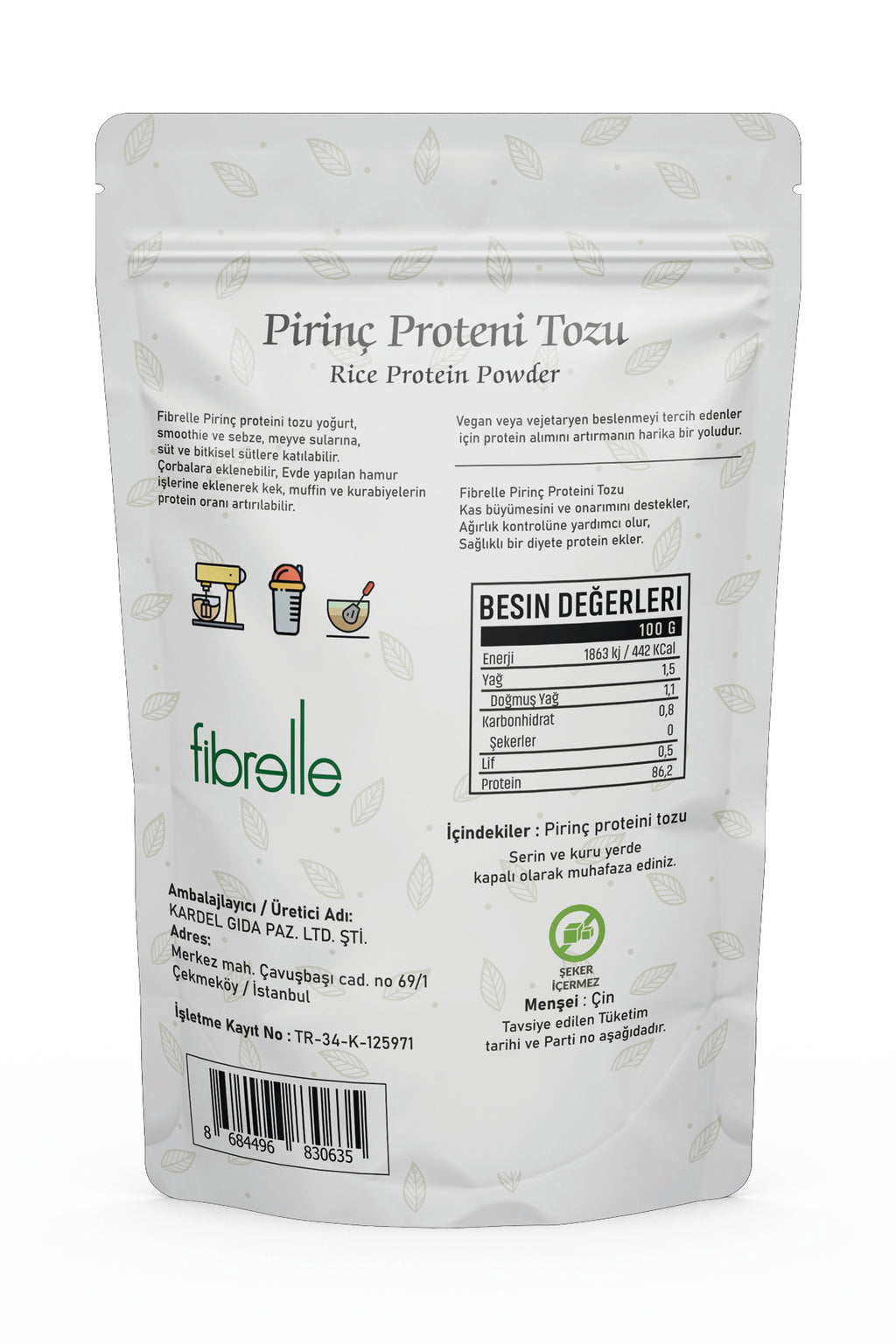 Fibrelle Pirinç Protein 1 kg.