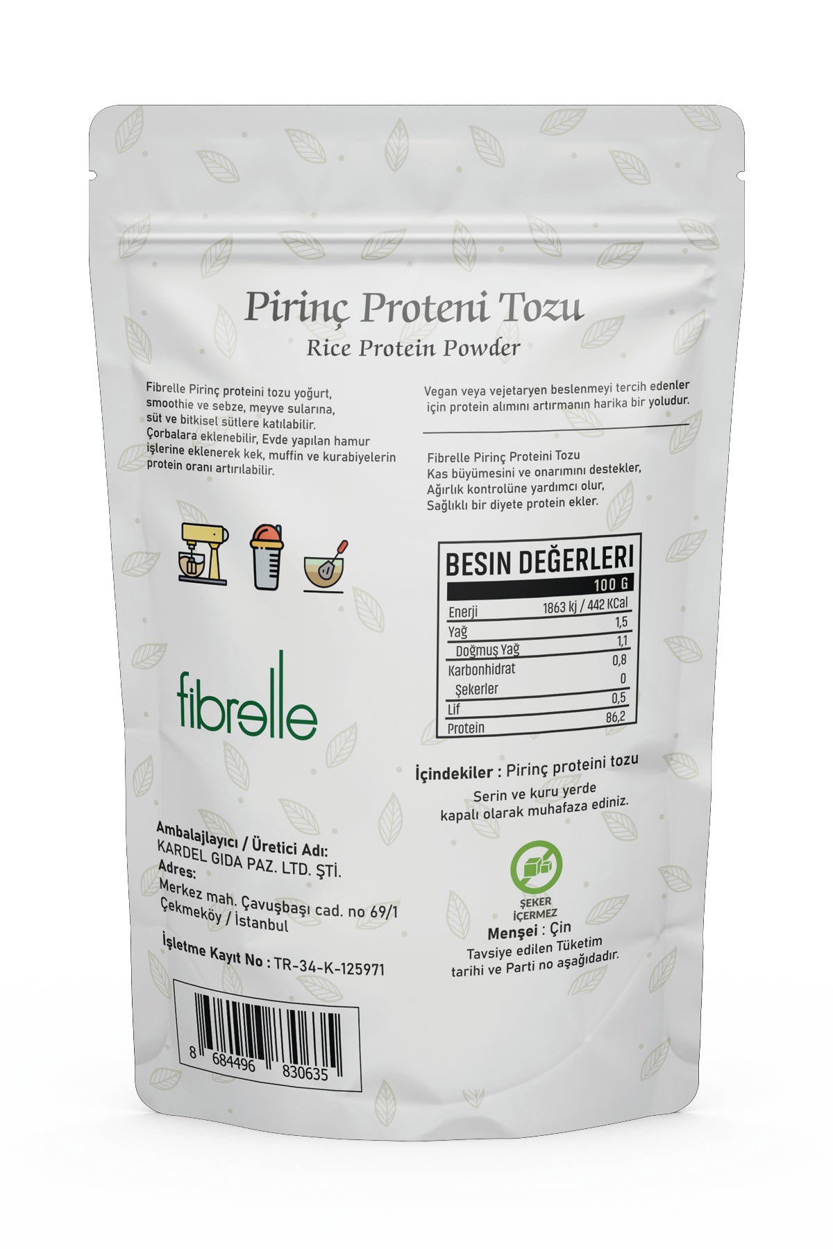 Fibrelle Pirinç Protein 1 kg.