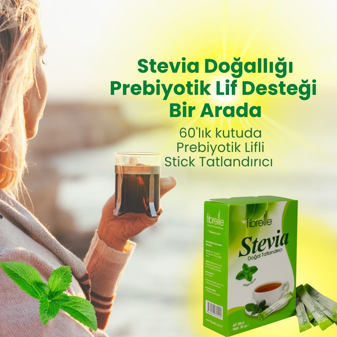 Fibrelle Prebiyotik Lifli Stevia Doğal Tatlandırıcı 0,5 g Stick (60 Adet) Kutu