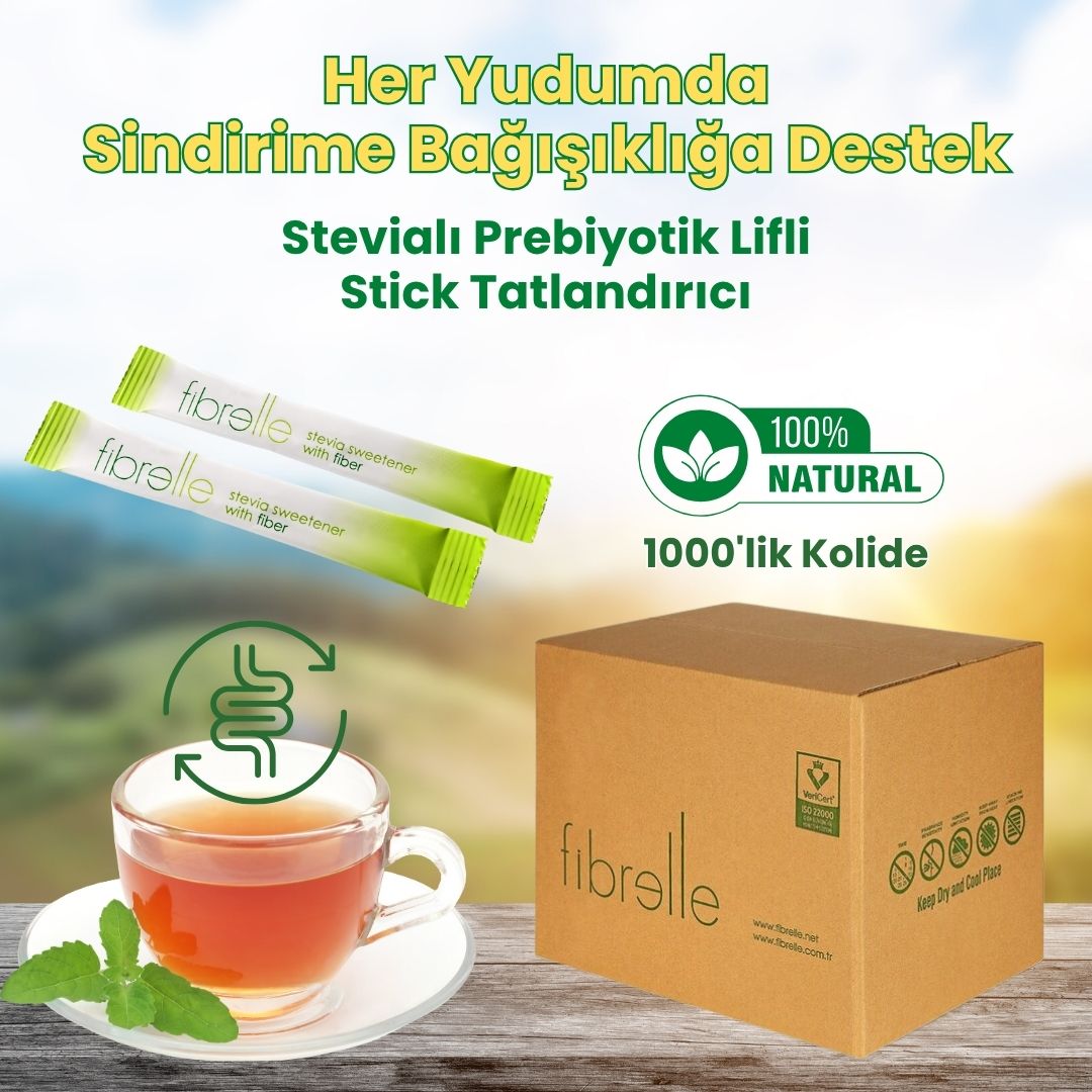 Fibrelle Prebiyotik Lifli Stevia Stick Tatlandırıcı 1000'Lik Kutu (0,5 gr)