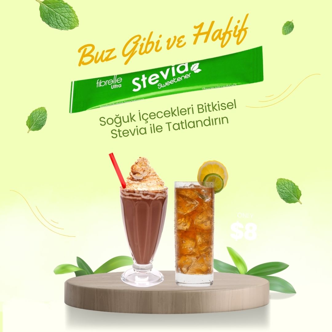 Fibrelle Ultra Stevia Tatlandırıcı 1000 Adet Stick Kutu (0,5 gr)