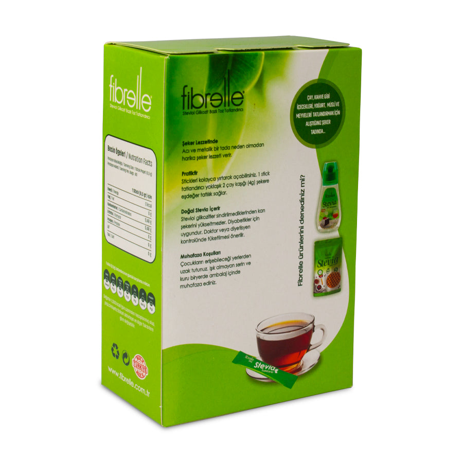 Fibrelle Ultra Stevia Doğal Tatlandırıcı 0,5 g Stick (80 Adetlik) Kutu
