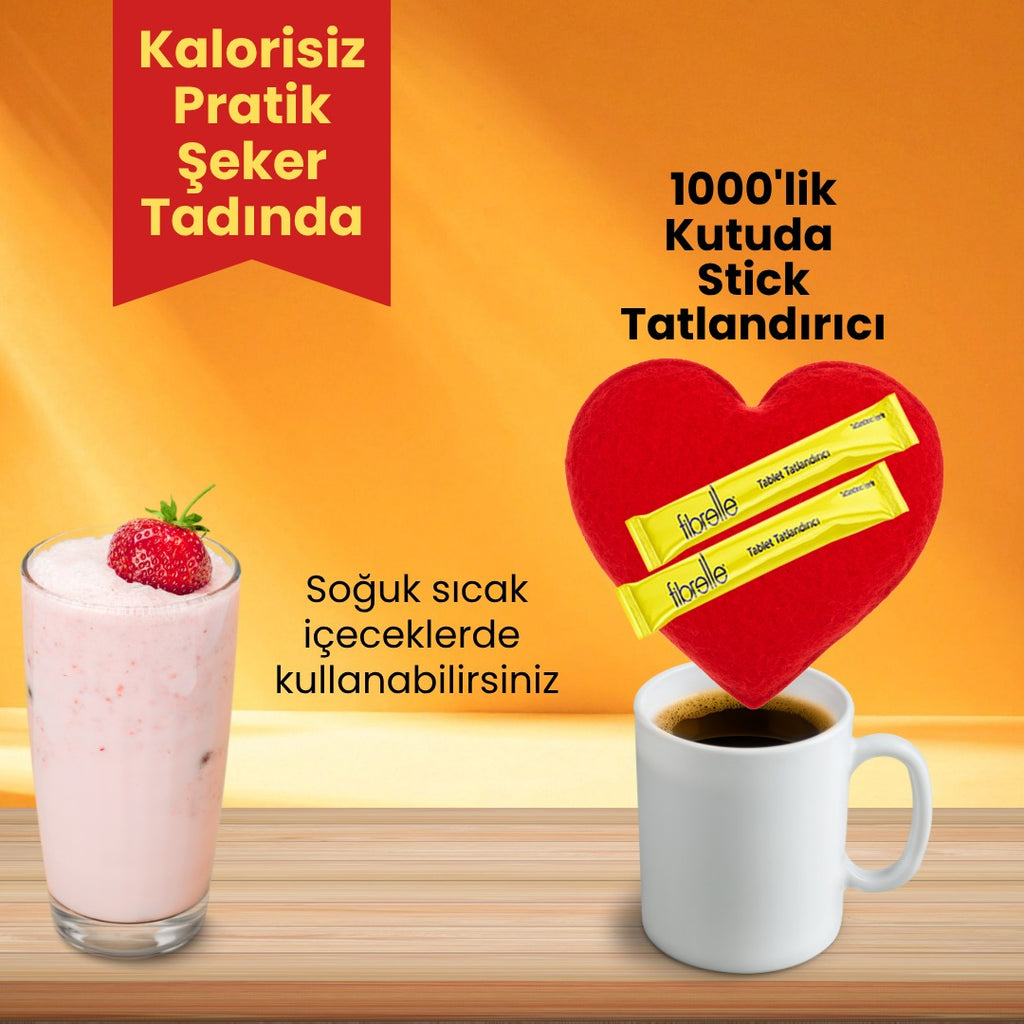 Fibrelle Tablet Tatlandırıcı 1000 Adet Tekli Stick Ambalaj-Sukralozlu