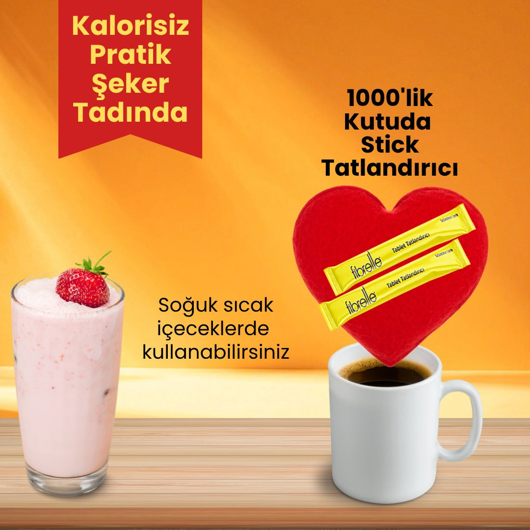 Fibrelle Tablet Tatlandırıcı 1000 Adet Tekli Stick Ambalaj-Sukralozlu