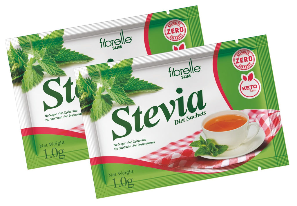 Fibrelle Slim Sachet Sweetener with Stevia Diet Saşe ( 100 Sachet/Box) 1g = 15 g Keto