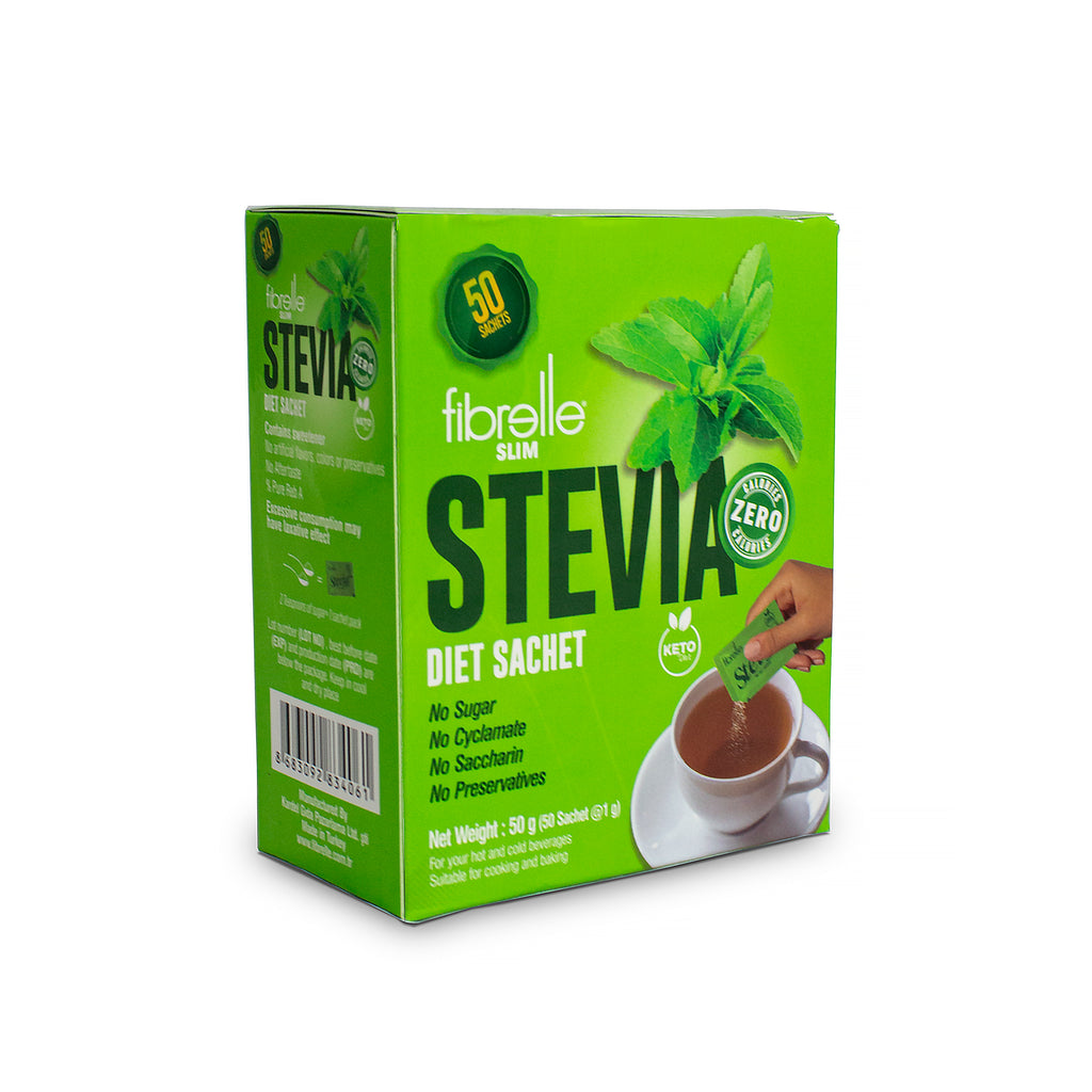 Fibrelle Slim Sachet Sweetener with Stevia ( 50 Sachet/Box ) 1g = 15 g Keto