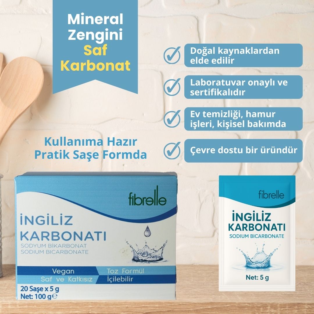 Fibrelle Sodyum Bikarbonat ( İngiliz Karbonatı ) 20 Saşe ( 1 Saşe = 5 g )
